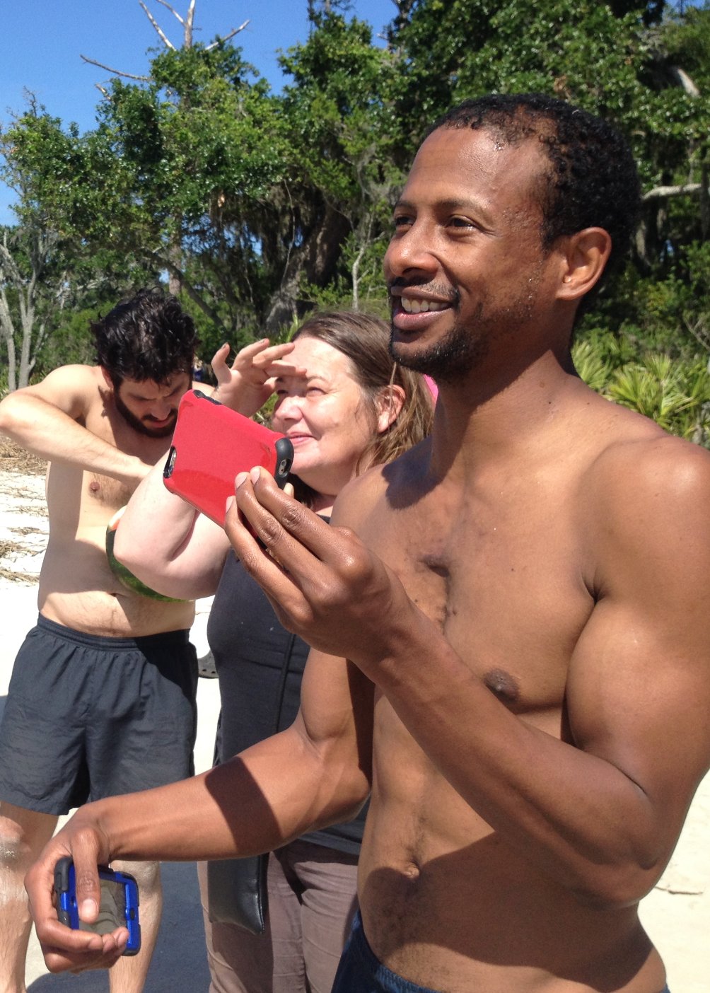 Nathan, Patrice, Julian at the beach